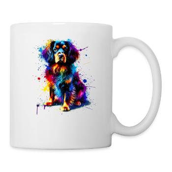 Splash Art coloré Petit Munsterlander - Mug blanc - blanc - Droite