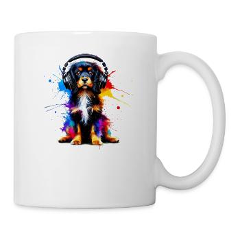 Splash Art Headphones Small Münsterländer - Mug blanc - blanc - Droite