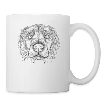 Line Art Small Münsterländer Munsterlander - Mug blanc - blanc - Droite