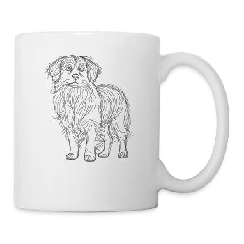 Line Art Small Münsterländer Munsterlander - Mug blanc - blanc - Droite