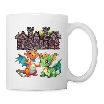 Mittelalter Drache Drachen - Tasse - Weiß - Rechts
