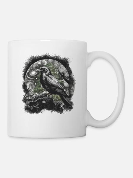Magisch Rabe Krähe Halloween okkult Raben - Tasse - Weiß