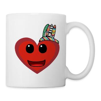 Wilder Westen Herz Herzen Schamane Schamanen - Tasse - Weiß - Rechts