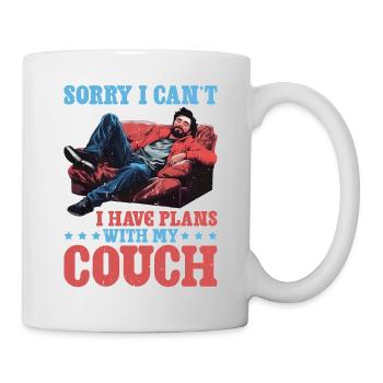 Désolé je ne peux pas, j’ai des projets avec mon canapé - Mug blanc - blanc - Droite
