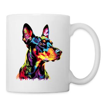 Doberman Dog Bright Colors Pop Art Dobermans - Mug - white - Right