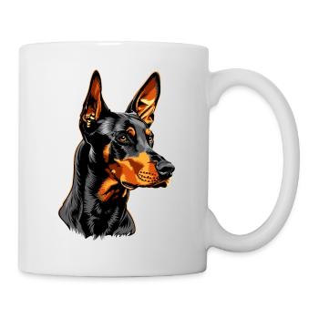 Dobermann Hunde Motiv Wachhund Stolze Dobermänner - Tasse - Weiß - Rechts