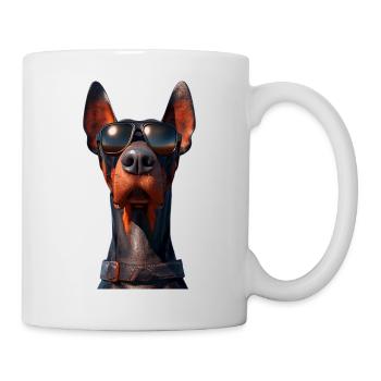 Dobermann Hunde Motiv Wachhund Stolze Dobermänner - Tasse - Weiß - Rechts