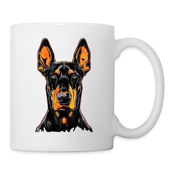 Dobermann Hunde Motiv Wachhund Stolze Dobermänner - Tasse - Weiß - Rechts