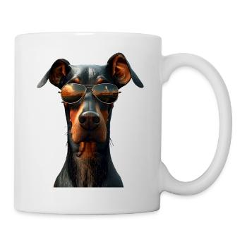 Dobermann Hunde Motiv Wachhund Stolze Dobermänner - Tasse - Weiß - Rechts