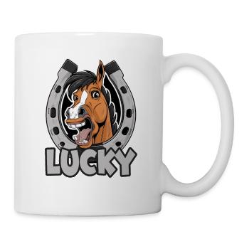 Pferd Lucky Hufeisen - Tasse - Weiß - Rechts