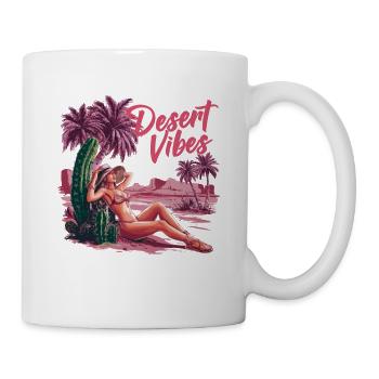 Sonnenuntergang Desert Vibes Urlaub Abenteuer - Tasse - Weiß - Rechts