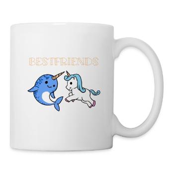 Licorne Et Narval Meilleurs Amis Mignon Arc-en-ciel Cool - Mug blanc - blanc - Droite