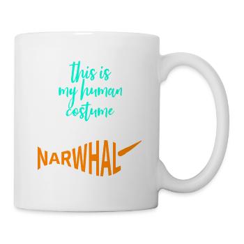 C’est mon costume humain, je suis vraiment un narval amusant - Mug blanc - blanc - Droite