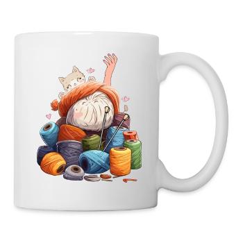 I'm Ok Häkeln & Stricken Lustiges Häkeln Stricken - Tasse - Weiß - Rechts