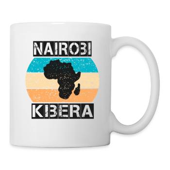 Nairobi Kibera Africa vintage sunset style - Mug - white - Right