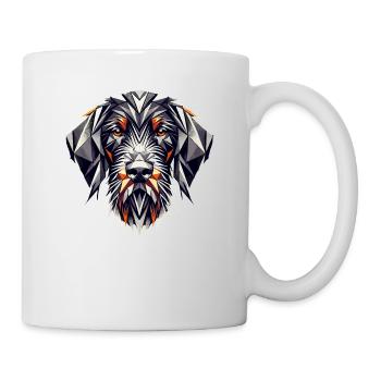 Art géométrique Pointeur allemand à poil dur - Mug blanc - blanc - Droite