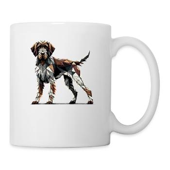 Art géométrique Pointeur allemand à poil dur - Mug blanc - blanc - Droite