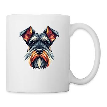 Geometrische Kunst Riesenschnauzer Schnauzer - Tasse - Weiß - Rechts