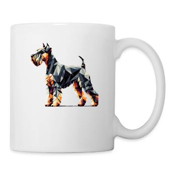 Geometrische Kunst Riesenschnauzer Schnauzer - Tasse - Weiß - Rechts