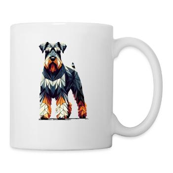Geometrische Kunst Riesenschnauzer Schnauzer - Tasse - Weiß - Rechts