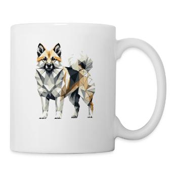 Geometric Art Norwegian Buhund - Mug - white - Right