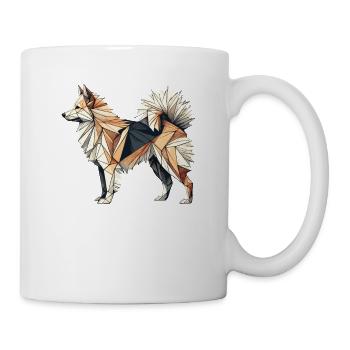 Geometric Art Norwegian Buhund - Mug - white - Right