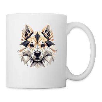 Geometric Art Norwegian Buhund - Mug - white - Right