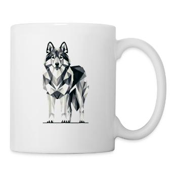 Geometrische Kunst Norwegischer Elchhund - Tasse - Weiß - Rechts