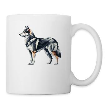 Geometric Art Norwegian Elkhound - Mug - white - Right