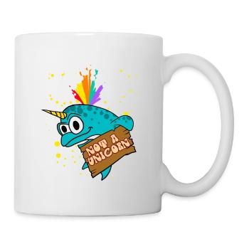 Narval Pas Une Licorne Drôle Créature De La Mer Arc-En-Ciel - Mug blanc - blanc - Droite