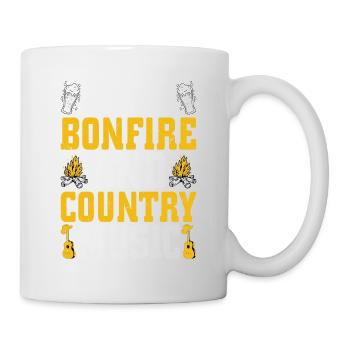 Feu de joie à la bière et musique country Western Cowboy - Mug blanc - blanc - Droite