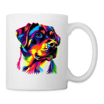 Rottweiler chien couleurs vives pop art fierté chiens - Mug blanc - blanc - Droite