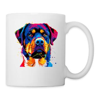 Rottweiler chien couleurs vives pop art fierté chiens - Mug blanc - blanc - Droite