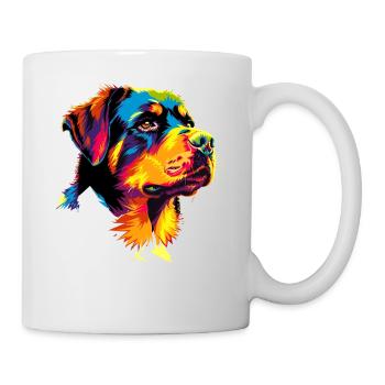 Rottweiler chien couleurs vives pop art fierté chiens - Mug blanc - blanc - Droite