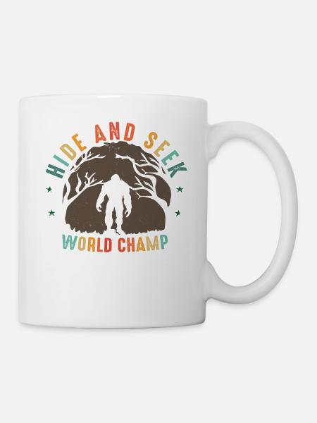 Vintage Bigfoot Verstecken Champion - Lustig - Tasse - Weiß