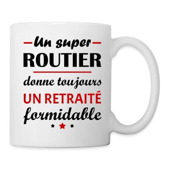Un super routier, retraité, cadeau retraite - Mug blanc - blanc - Droite