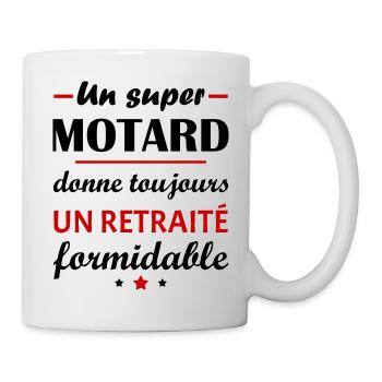 Un super motard, retraité, cadeau retraite - Mug blanc - blanc - Droite