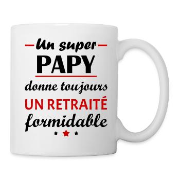 Un super papy, retraité, cadeau retraite - Mug blanc - blanc - Droite