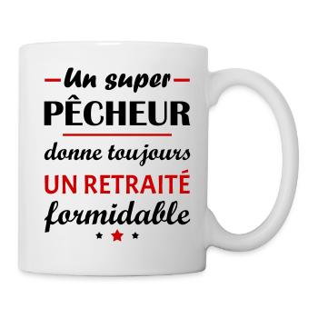 Un super pêcheur, retraité, cadeau retraite - Mug blanc - blanc - Droite