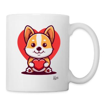 A cute little dog with a heart - Mug - white - Right