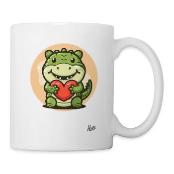 crocodile alligator mignon avec cœur et amour - Mug blanc - blanc - Droite