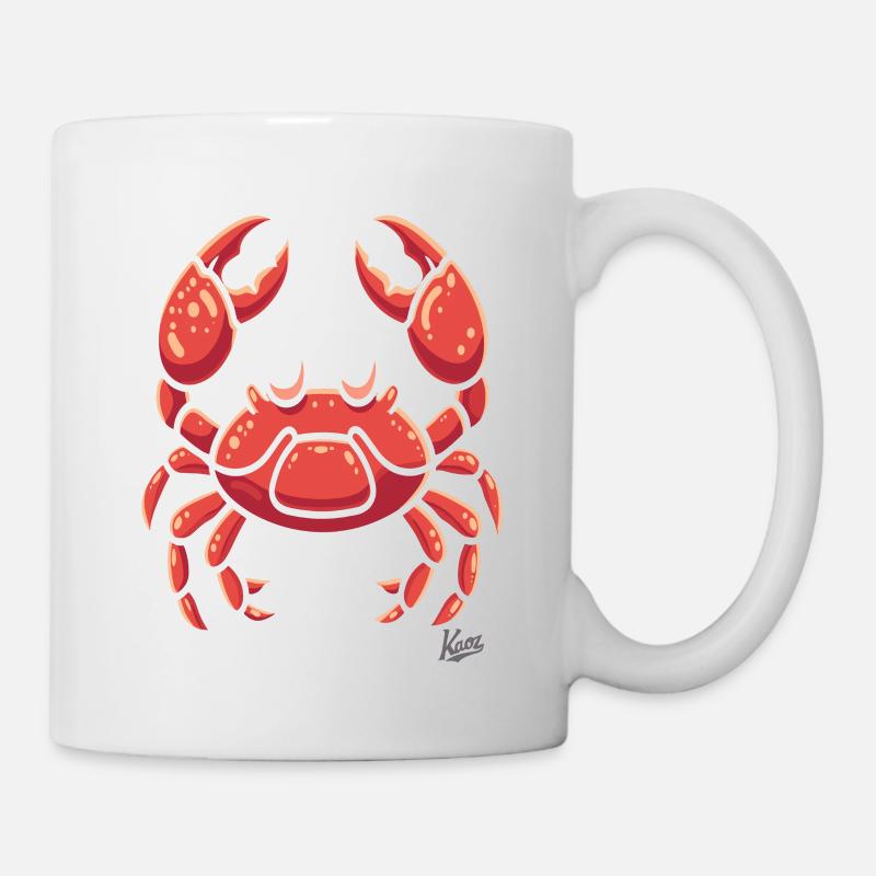 crabe de dessin animé drôle - Mug blanc - blanc