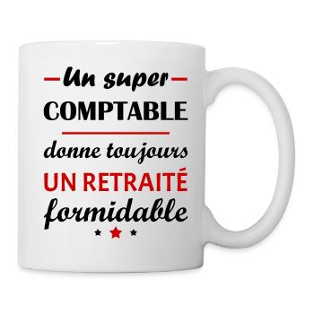 Un super comptable, retraité, cadeau retraite - Mug blanc - blanc - Droite