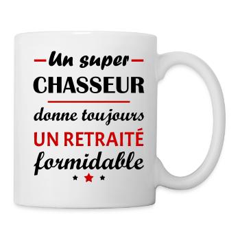Un super chasseur, retraité, cadeau retraite - Mug blanc - blanc - Droite