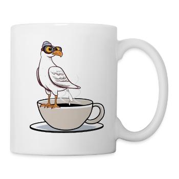 Maritime Seagull Tasse à café Café Blanc Noir - Mug blanc - blanc - Droite