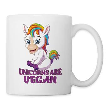 Unicorn are Vegan Lustige Einhorn Design - Tasse - Weiß - Rechts