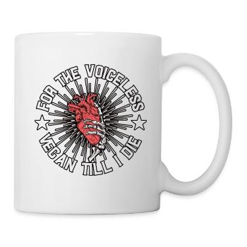 Pour le végétalien sans voix jusqu’à ma mort - Mug blanc - blanc - Droite