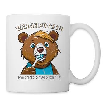 LE BROSSAGE DES DENTS DE L'OURS EST TRÈS IMPORTANT - Mug blanc - blanc - Droite