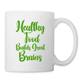 Les aliments sains construisent un excellent cerveau - Mug blanc - blanc - Droite