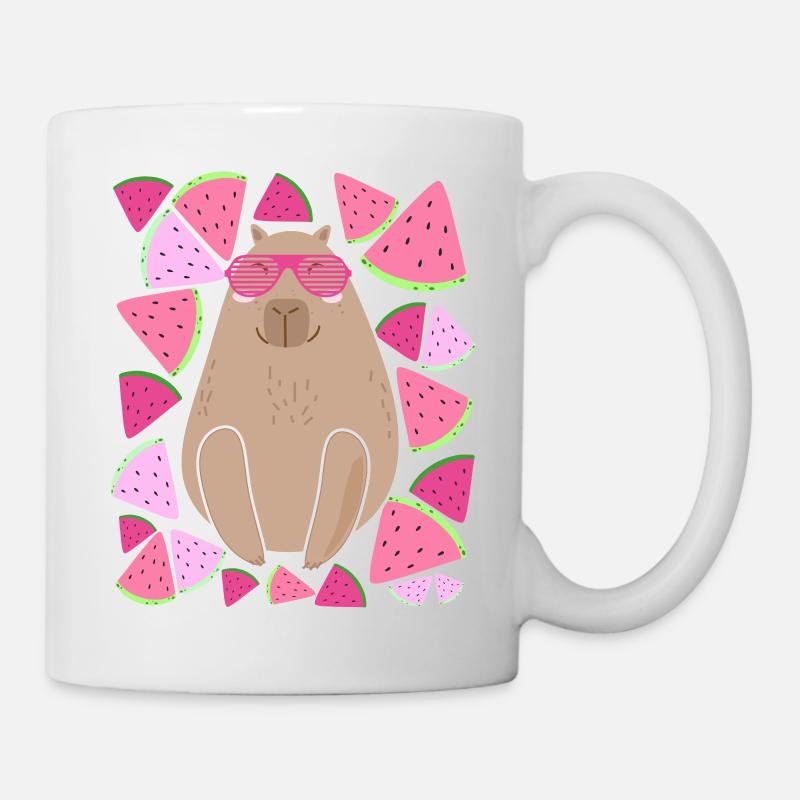CAPYBARA- WASSERMELONE - SOMMER- BRILLE - Tasse - Weiß